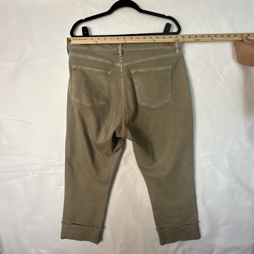Lauren Ralph Lauren Regal Straight Crop Jeans Khaki Brown High Rise Size 16 - Picture 12 of 16